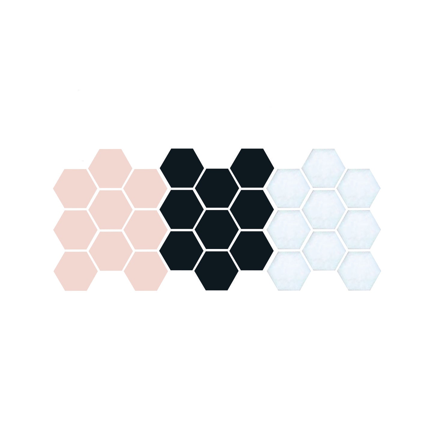 Rosette and Dot Pinnacle Hexagon Pattern Sample, Cherry Blossom Pink, Black & White