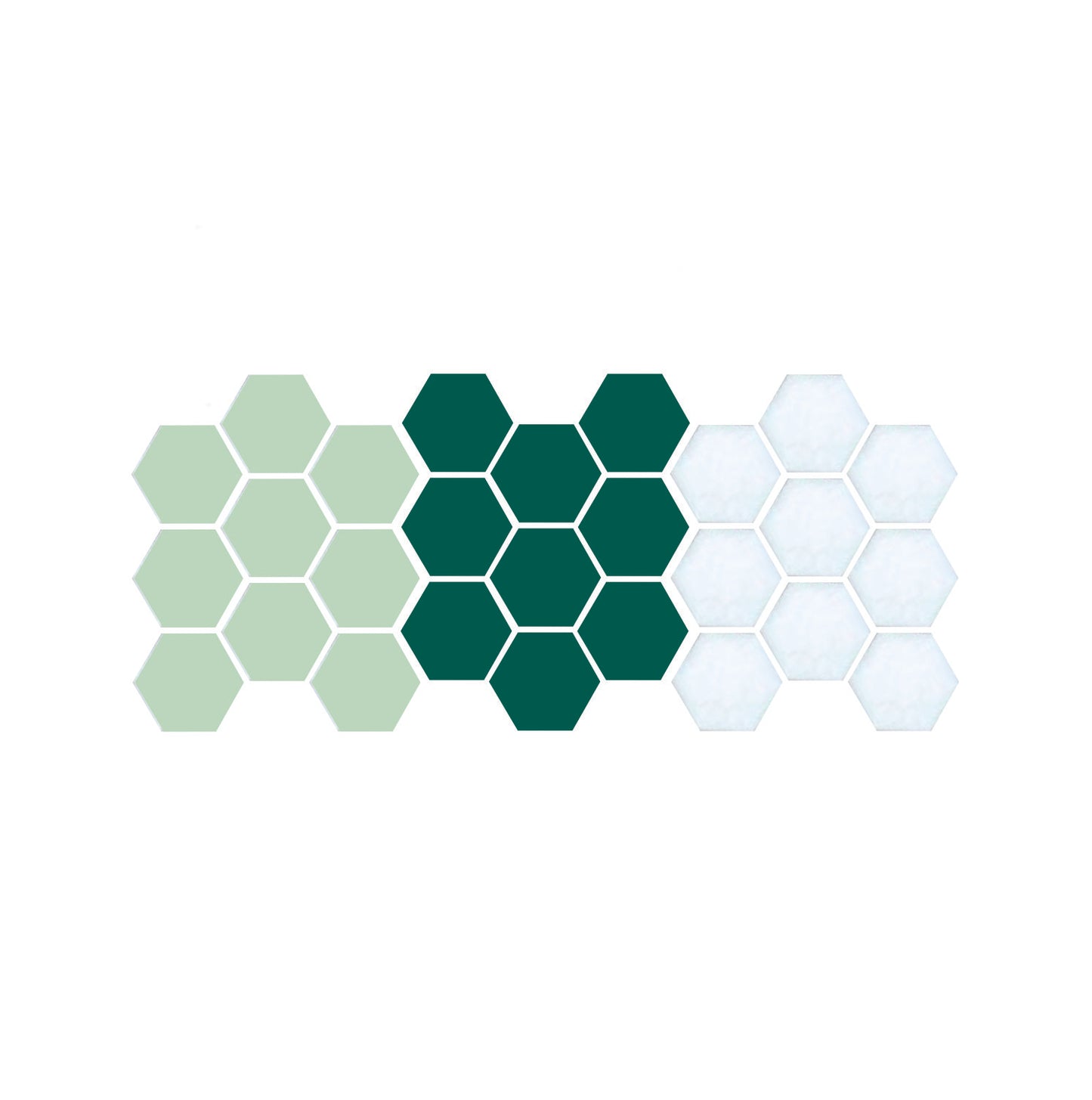 Pinnacle Hexagon Patterns color Sample Pistachio/Emerald on Satin White
