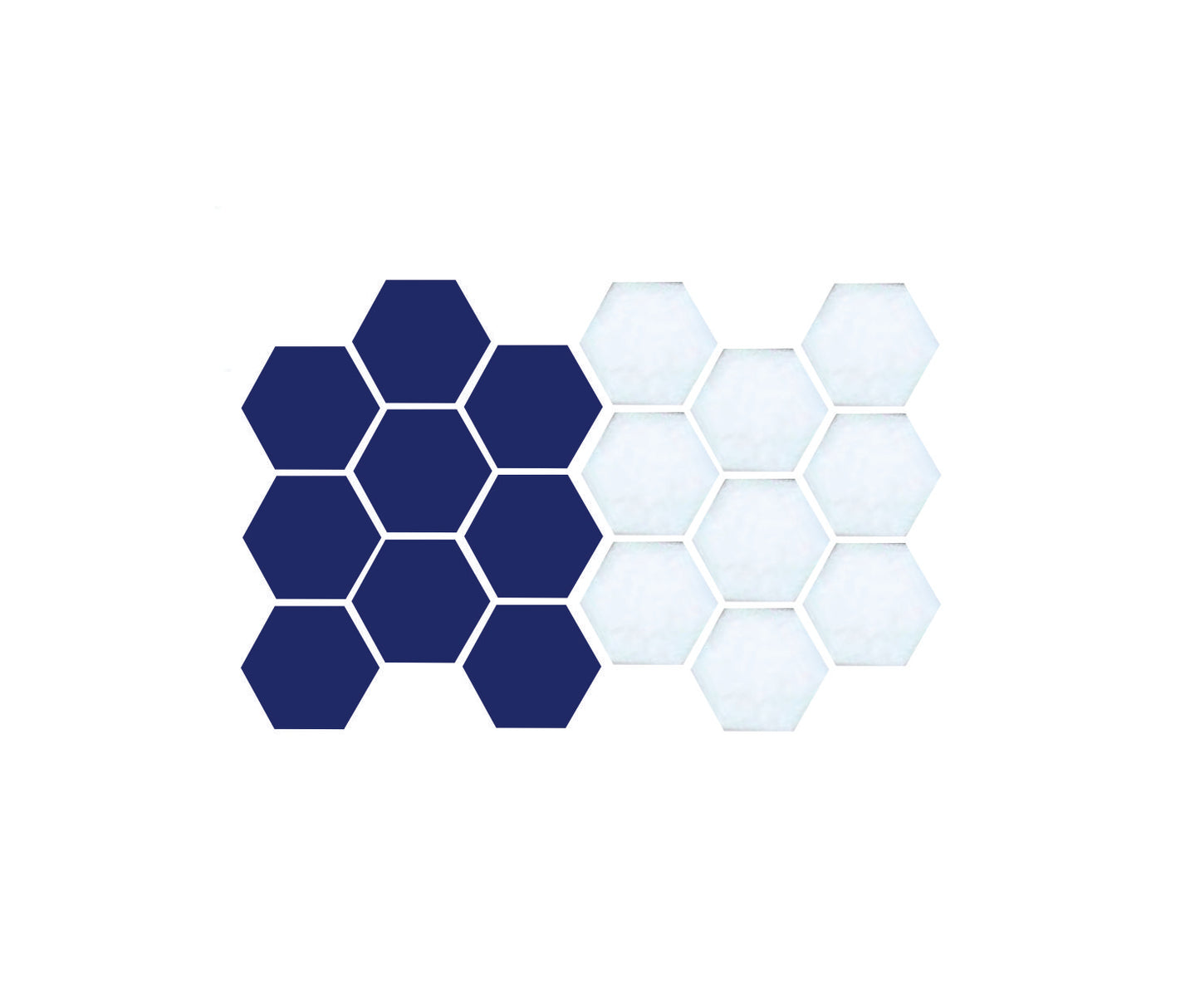 Oceana blue and satin white hexagon tile pattern
