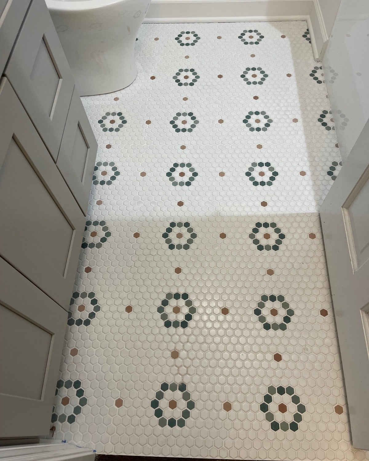 Shangri  La Pinnacle Hexagon Pattern on residential bathroom floor