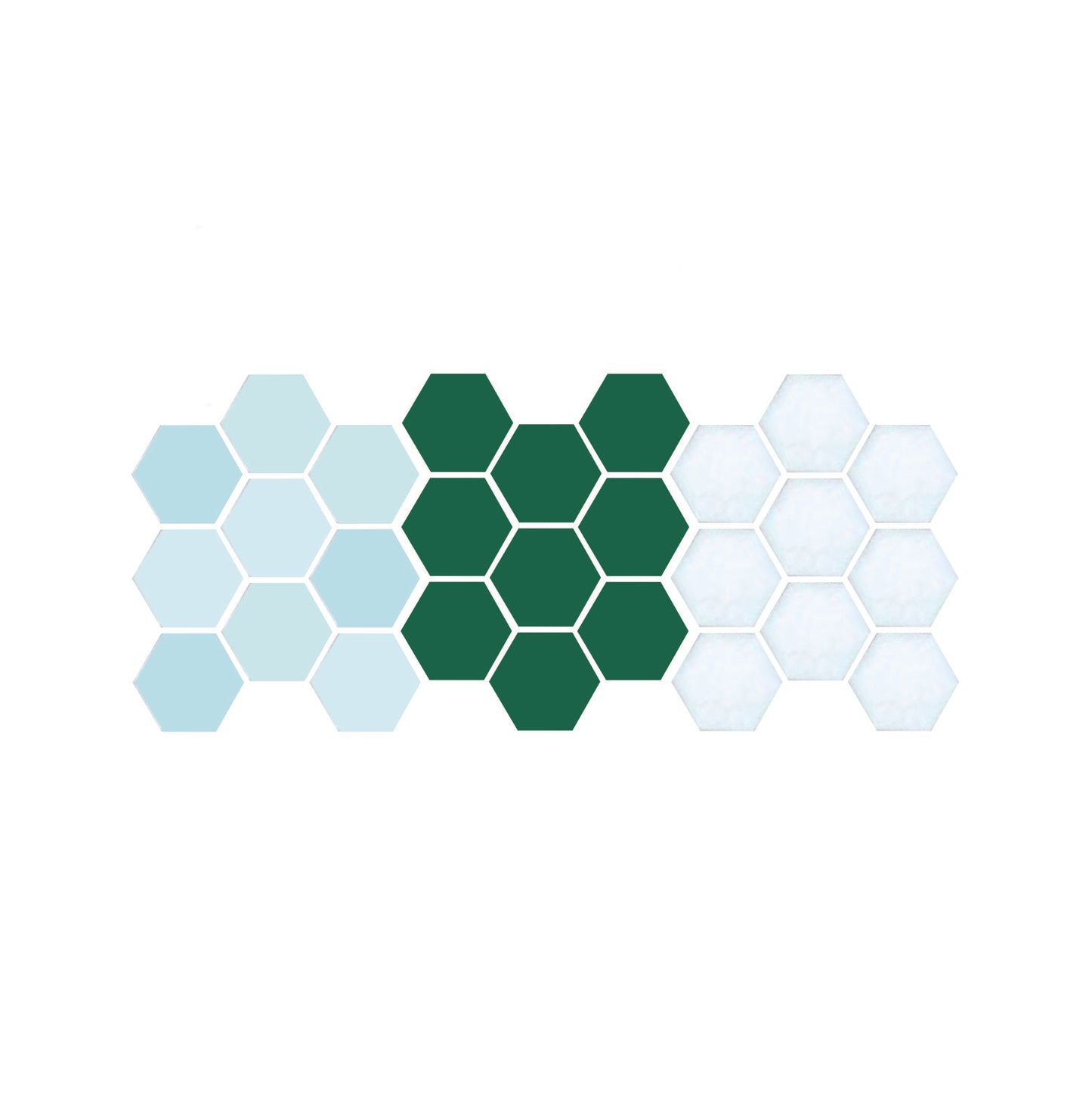 Pinnacle Hexagon Patterns color Sample Arctic Blue/Forest Green Satin White