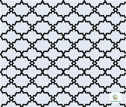 Mosaic tile pattern with black and white design