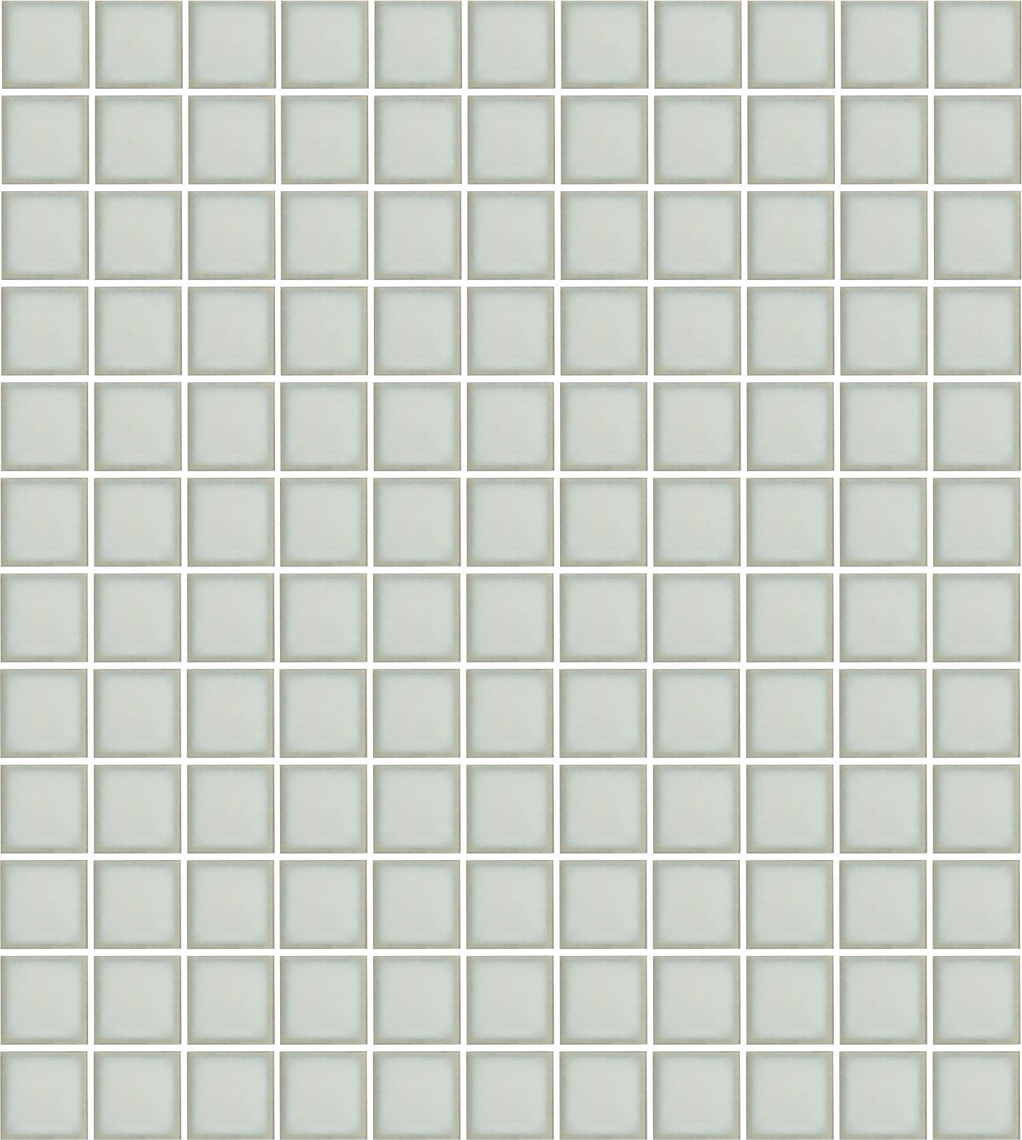 A sheet of square porcelain tiles in grey color, arranged in a grid pattern.