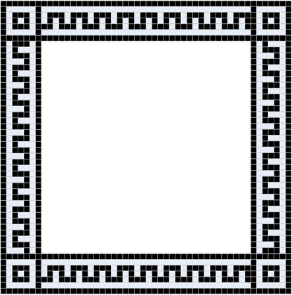 Greek Key Step Border | Craftsman Squares | Porcelain
