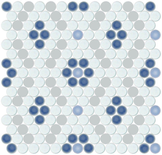 Cyclades penny round tile pattern