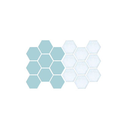 Snowflake, Pinnacle Hexagon Pattern Sample, Glacier Blue and White