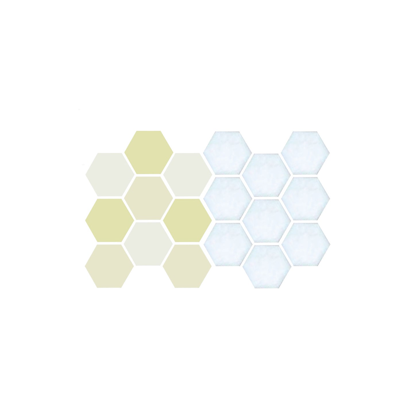 Snowflake, Pinnacle Hexagon Pattern Sample, Goldenrod Yellow and White