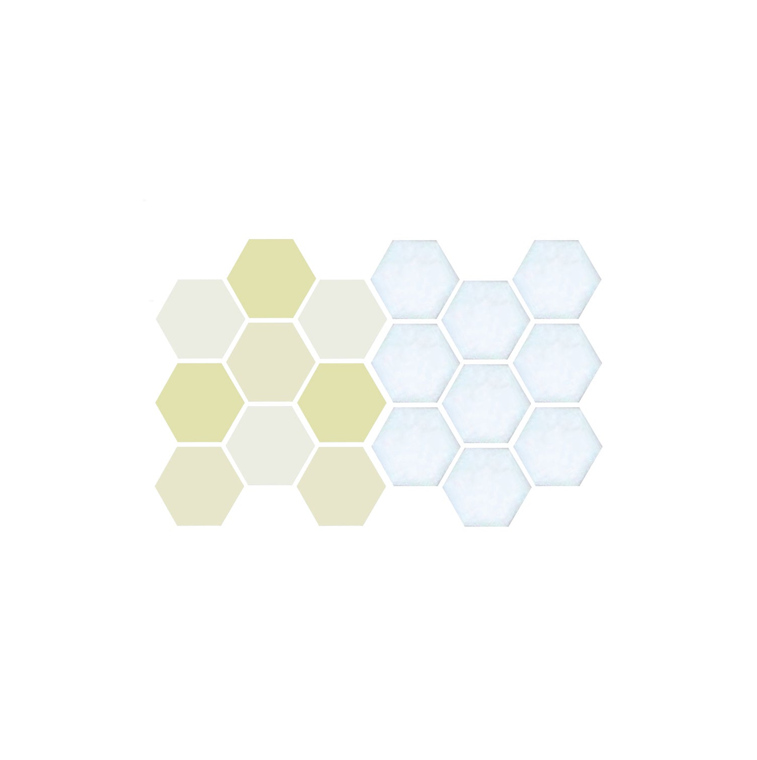 Snowflake, Pinnacle Hexagon Pattern Sample, Goldenrod Yellow and White
