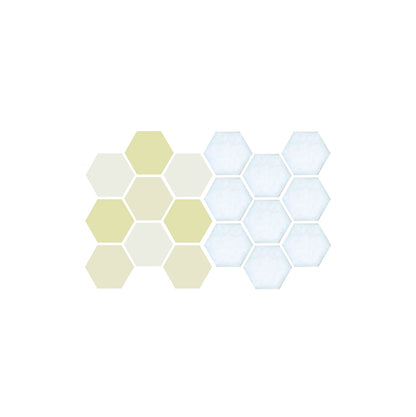 Snowflake, Pinnacle Hexagon Pattern Sample, Goldenrod Yellow and White