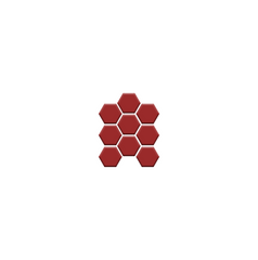 Contemporary hexagon tile layout in a timeless grid Garnet Red Color sample