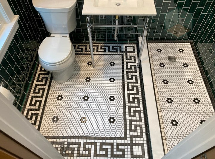 Greek Key Border | Lyric Glazed Square | Porcelain