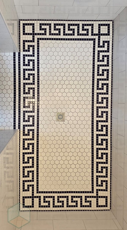 Greek Key Border | Lyric Glazed Square | Porcelain