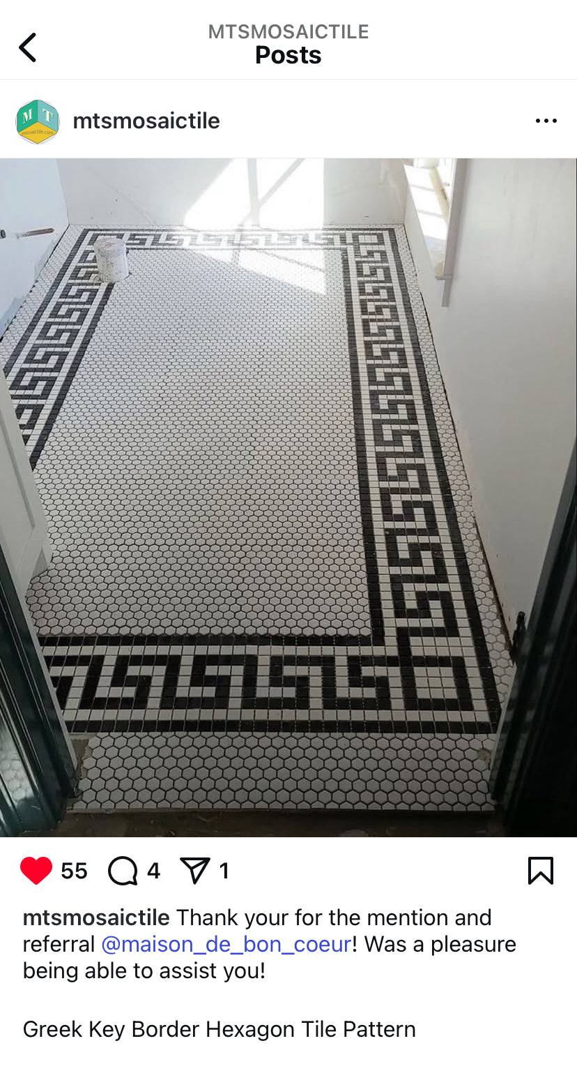 Greek Key Border | Lyric Glazed Square | Porcelain