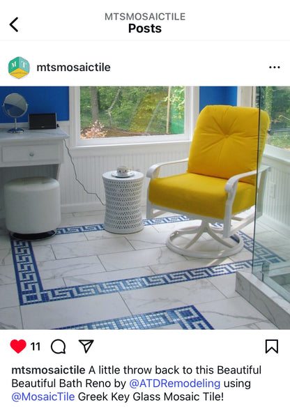 Greek Key Border | Lyric Glazed Square | Porcelain