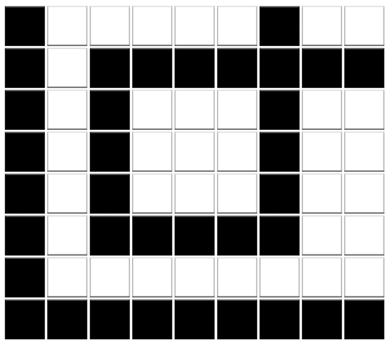 Greek Key Border Lyric Glazed Square Corner  Satin black on satin white