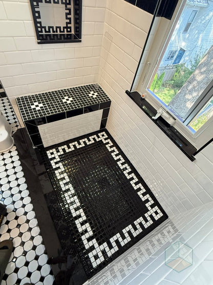 Greek Key Step Border | Craftsman Squares | Porcelain