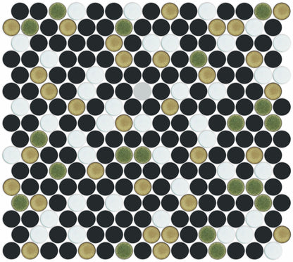 Lyric POP | Glazed Porcelain Penny Round Tile Blends