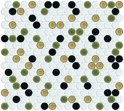 Lyric POP | Glazed Porcelain Penny Round Tile Blends