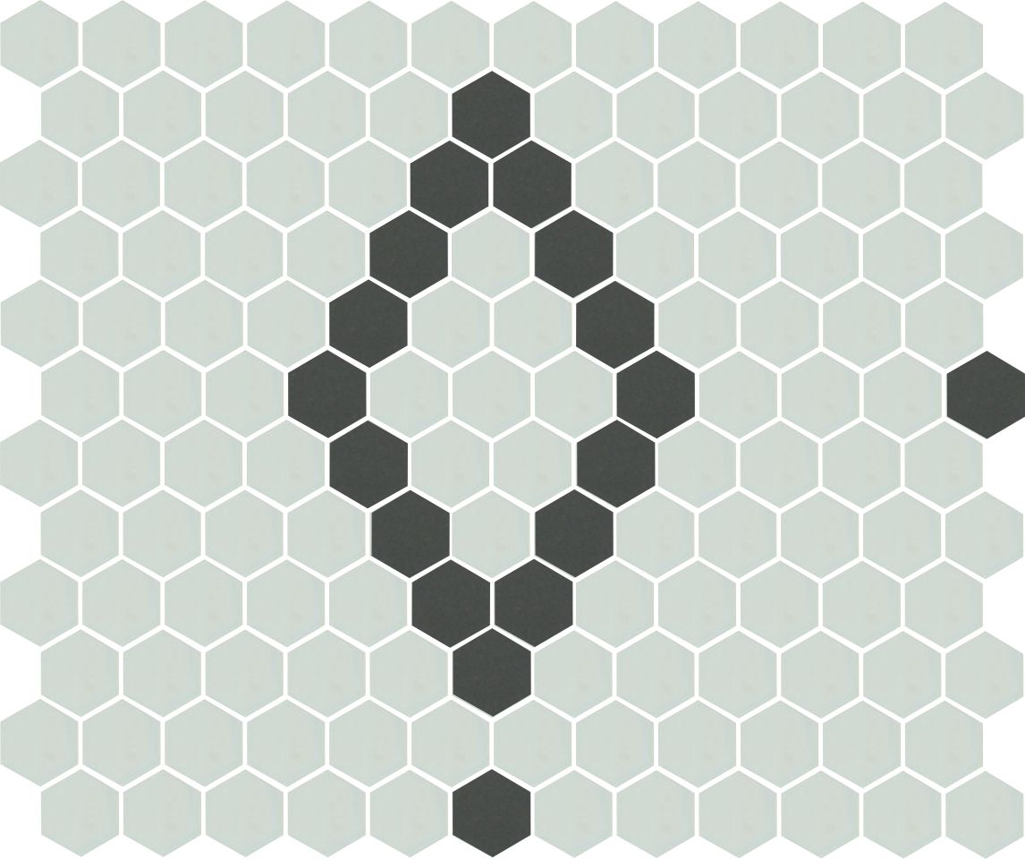 Unglazed Diamond and Dot | Pinnacle Hexagon Mosaic Patterns