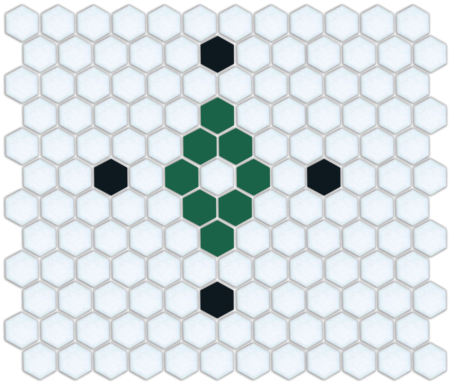 Diamond & Cross Pinnacle Hexagon Mosaic Tile Pattern