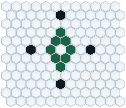 Diamond & Cross Pinnacle Hexagon Mosaic Tile Pattern