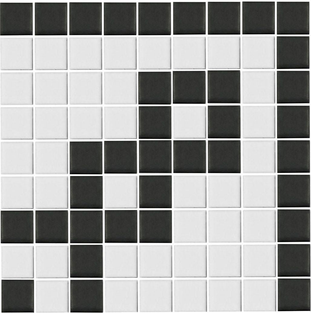 Matte Craftsman Square, Infinity Border,  Corner, Black and White