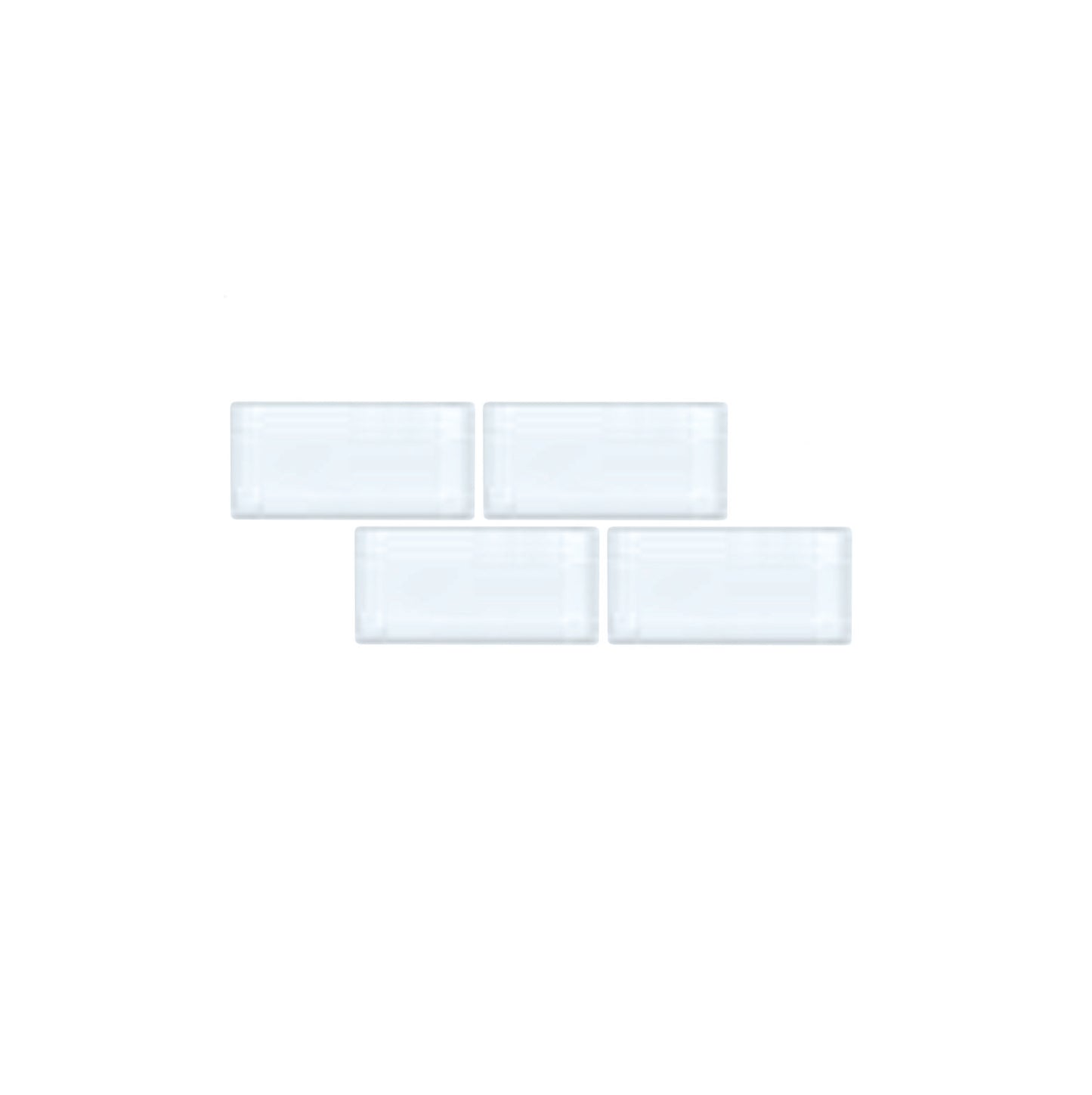 4 white Glazed mosaic tiles 