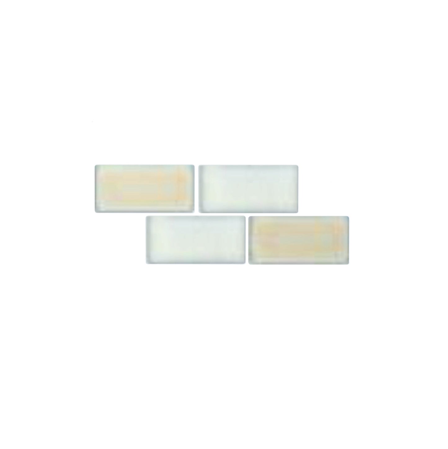 4 white and yellow glazed mosaic tiles 