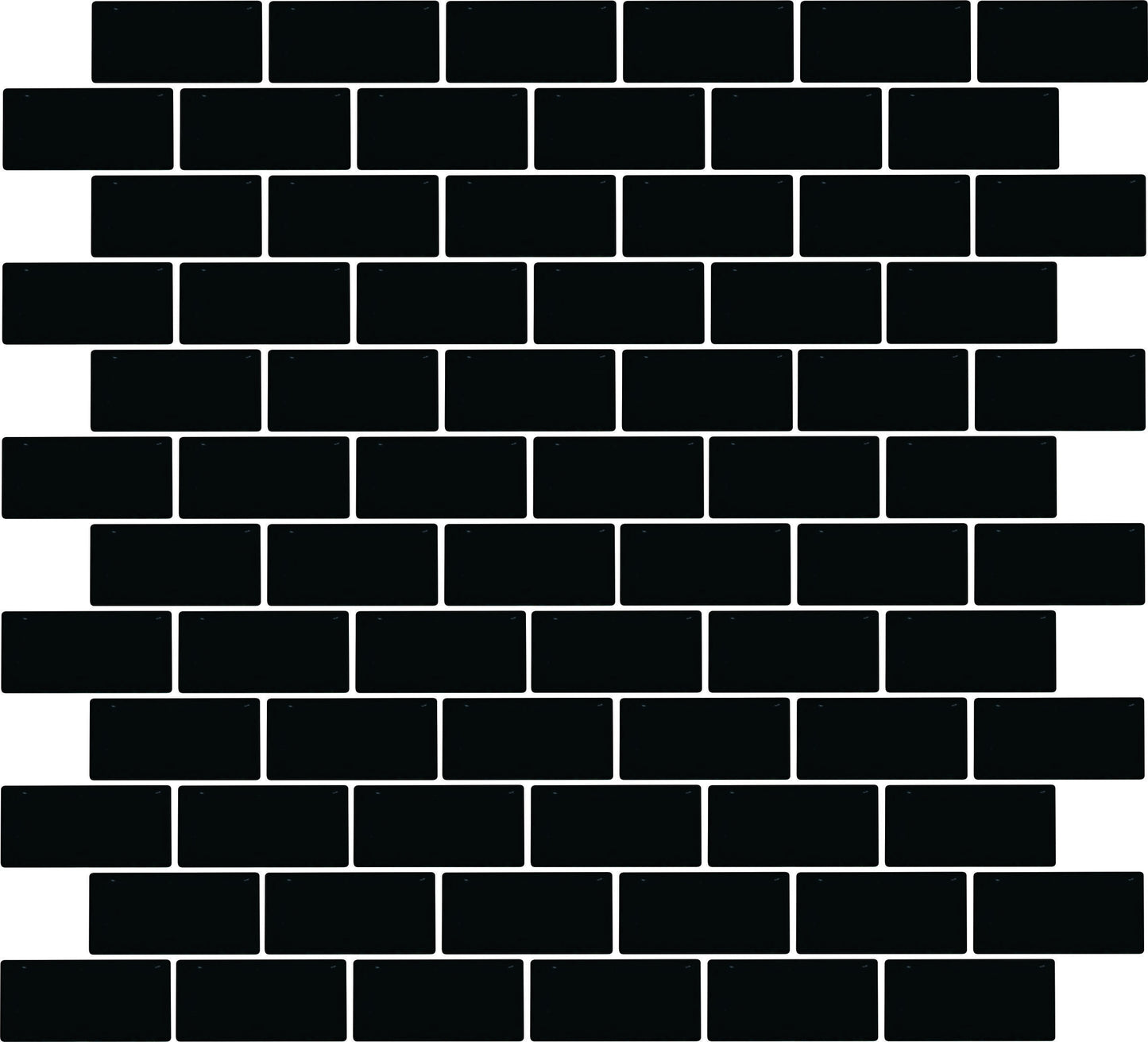 A sheet of glazed porcelain mosaic black tiles 