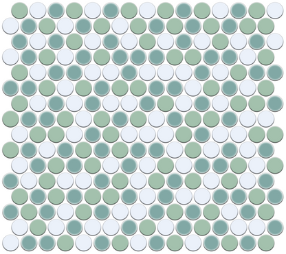 Lyric POP | Glazed Porcelain Penny Round Tile Blends