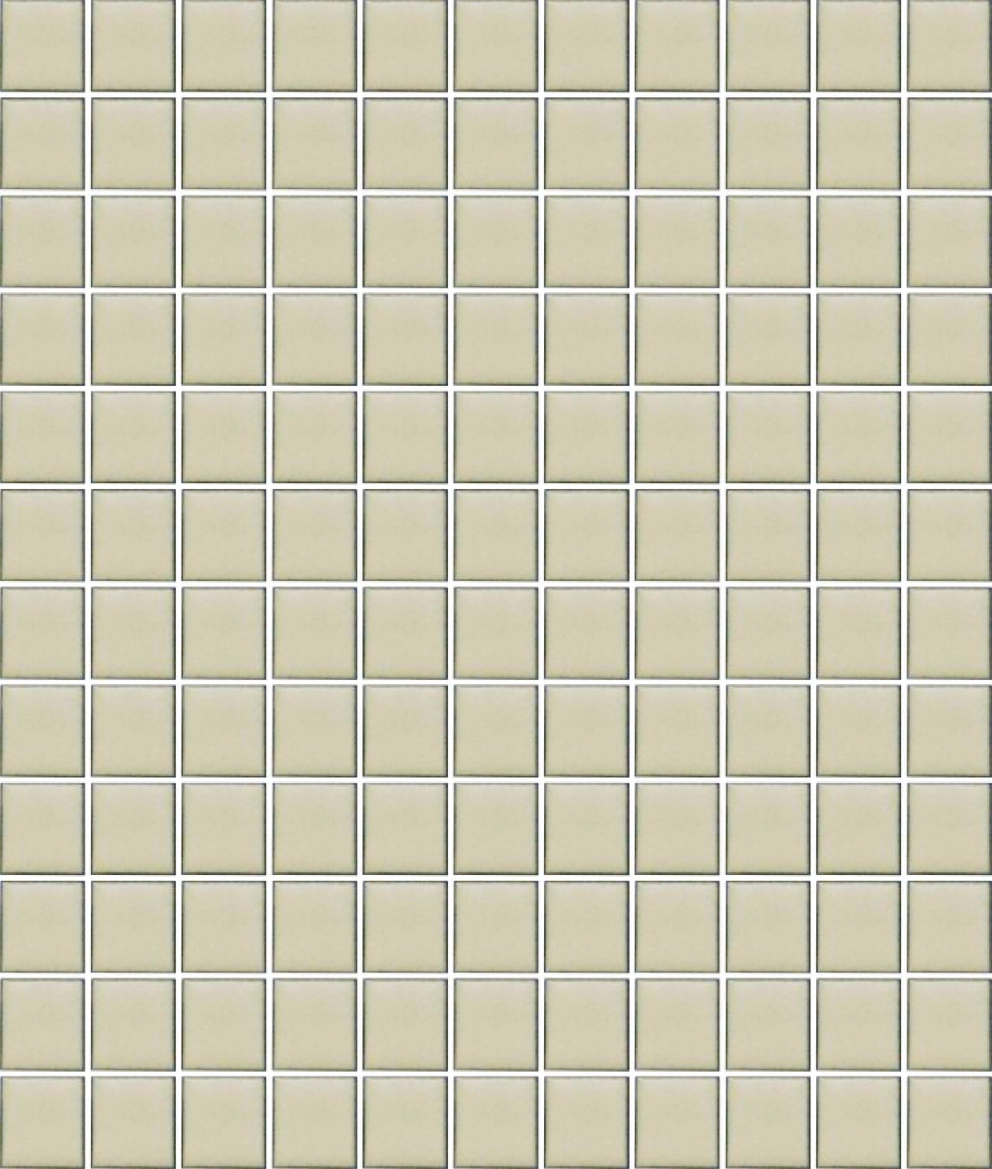 A sheet of square porcelain tiles with a glazed yellow finish, arranged in a mosaic pattern.