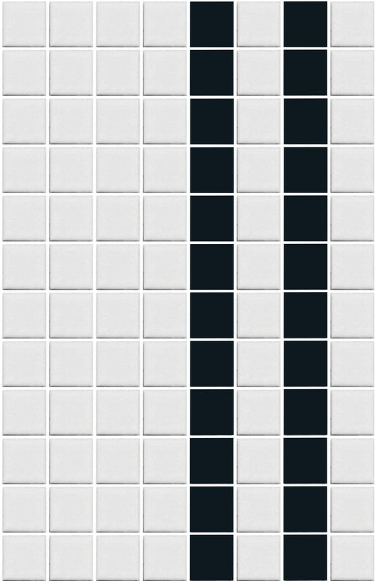 Black and white glazed aqueduct border tile porcelain craftsmen squares