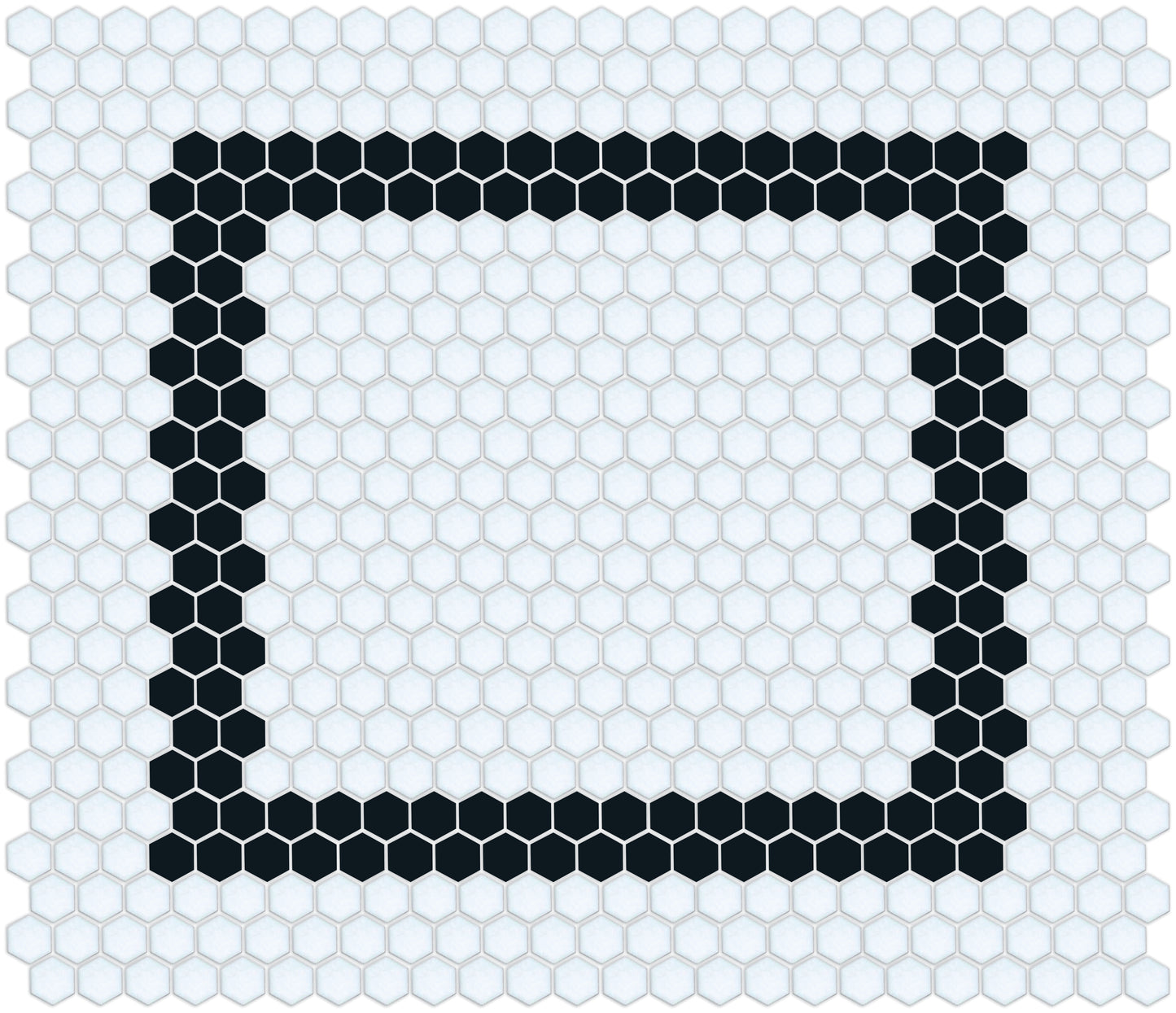 Lorida hexagon border in porcelain for framed layouts