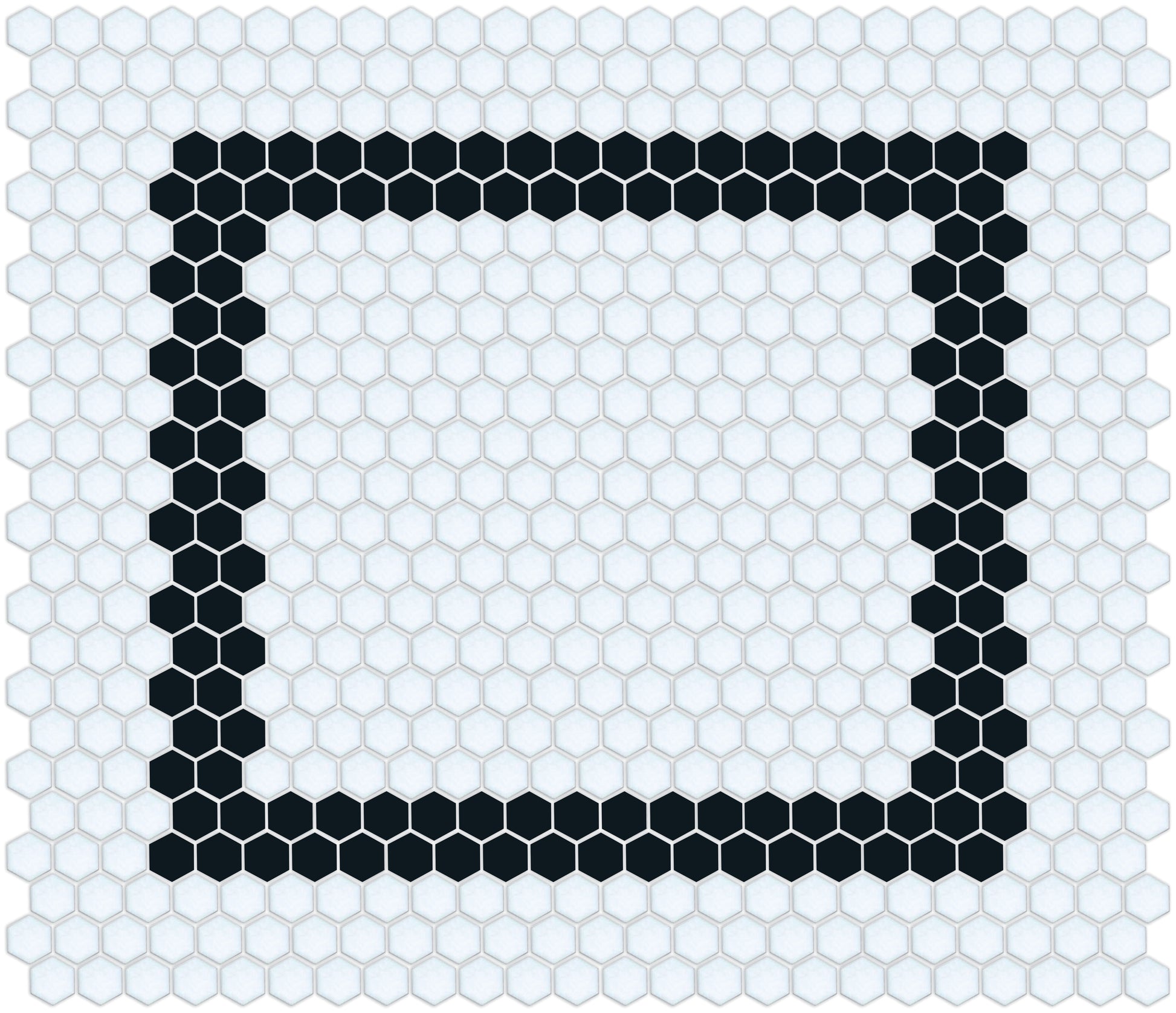 Lorida hexagon border in porcelain for framed layouts