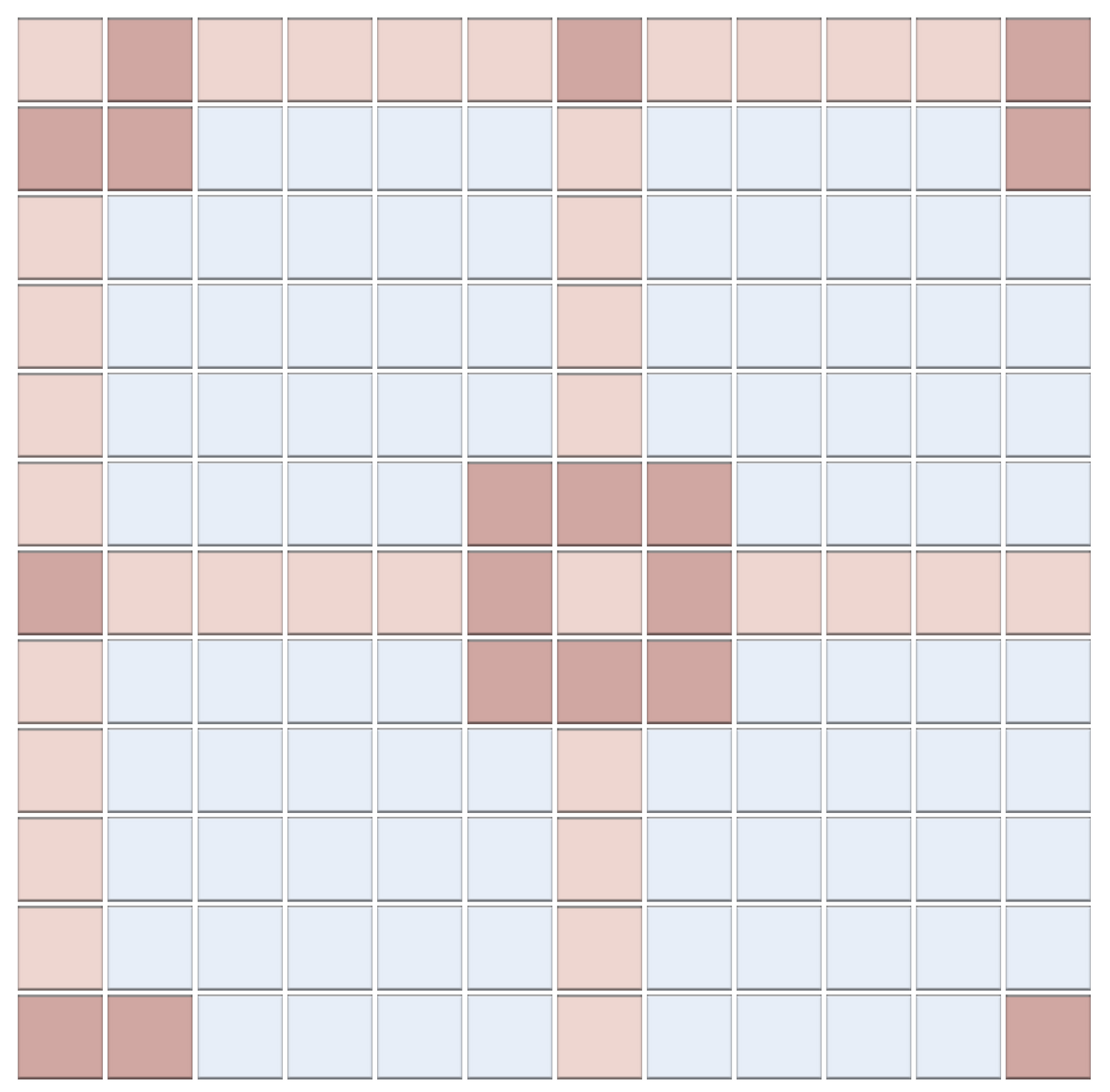 Matrix - Modern Craftsman Square Porcelain Tile Pattern