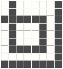 1x1 unglazed porcelain square tiles in charcoal on ivory