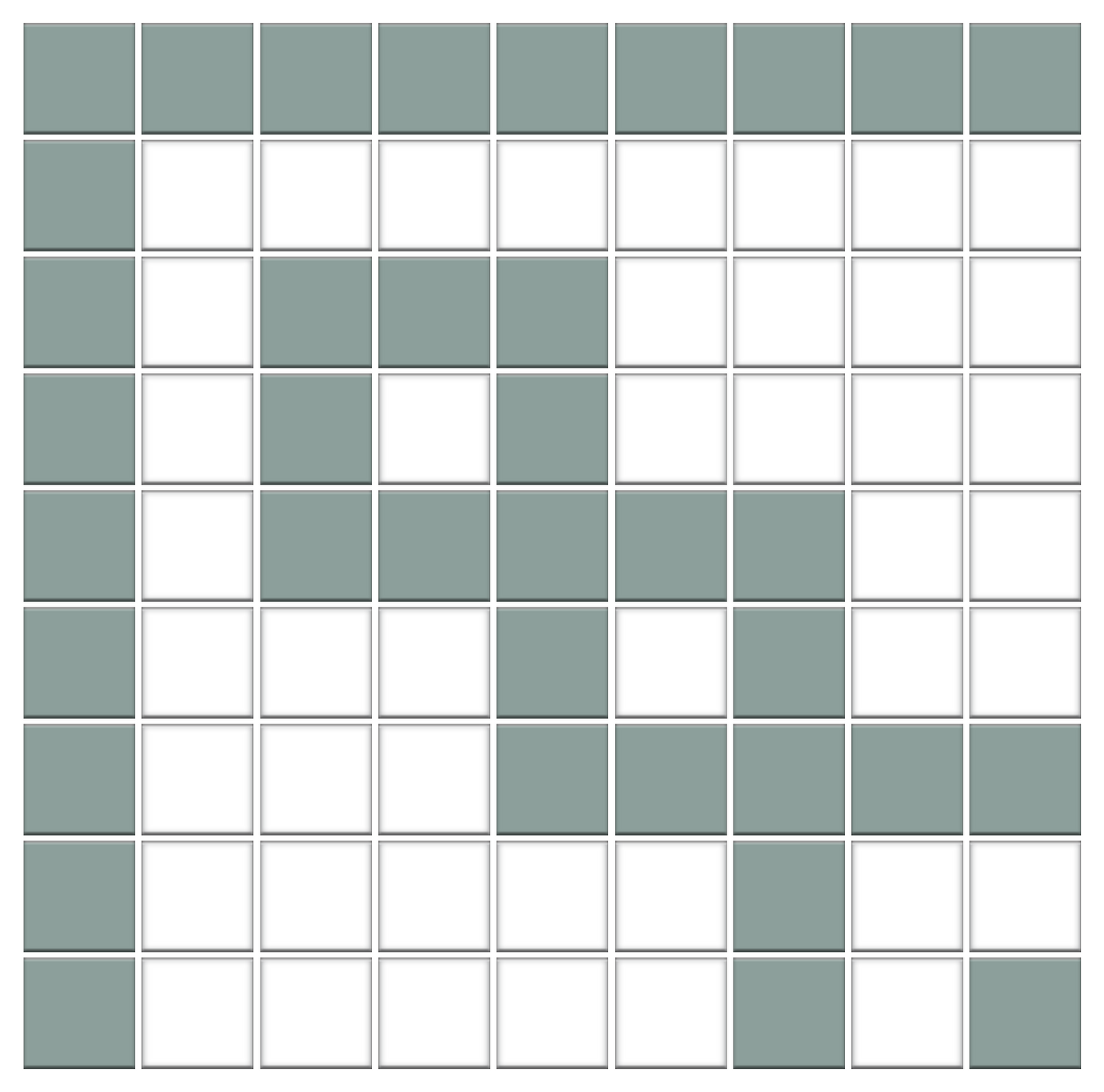 Greek Key Infinity Border | Square | Porcelain