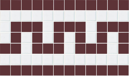 Greek Key Step Border Burgandy White Straight Border