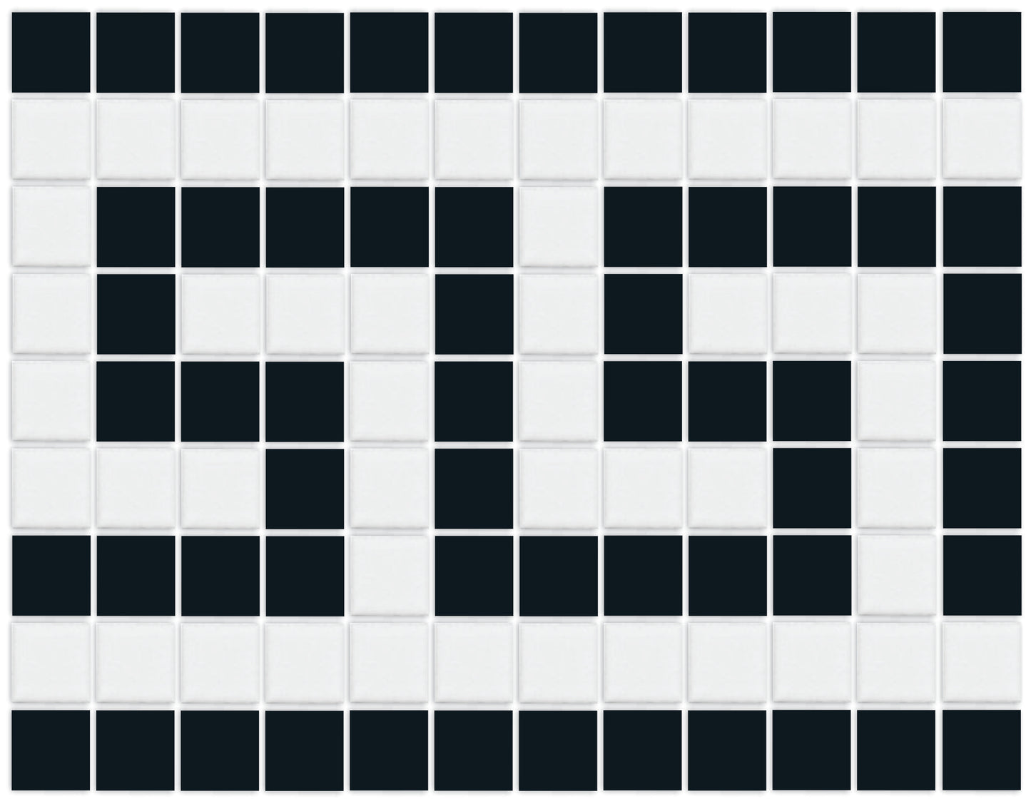 Matte Craftsman Squares, Greek Key Border, Black and White