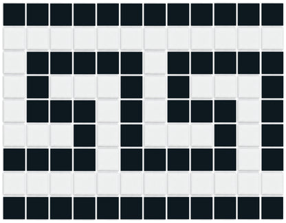Matte Craftsman Squares, Greek Key Border, Black and White
