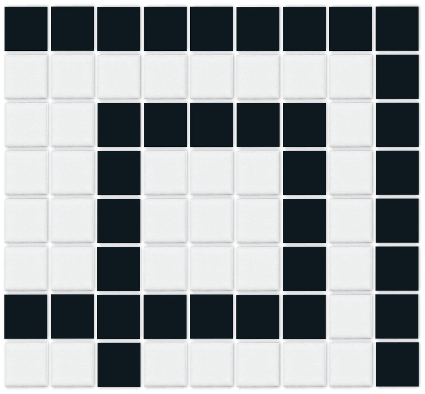 Matte Craftsman Squares, Greek Key Border Corner, Black and White