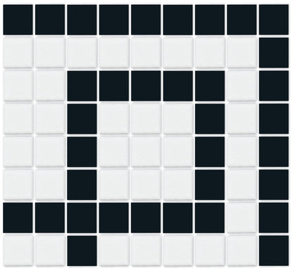 Matte Craftsman Squares, Greek Key Border Corner, Black and White