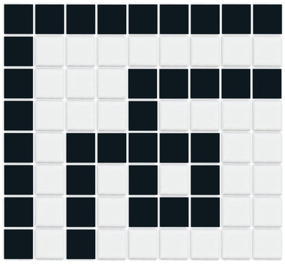 Matte Craftsman Squares, Greek Key Exterior Corner, Black and White