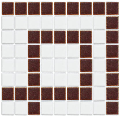 Greek Key Border Lyric Glazed Square Corner Maroon