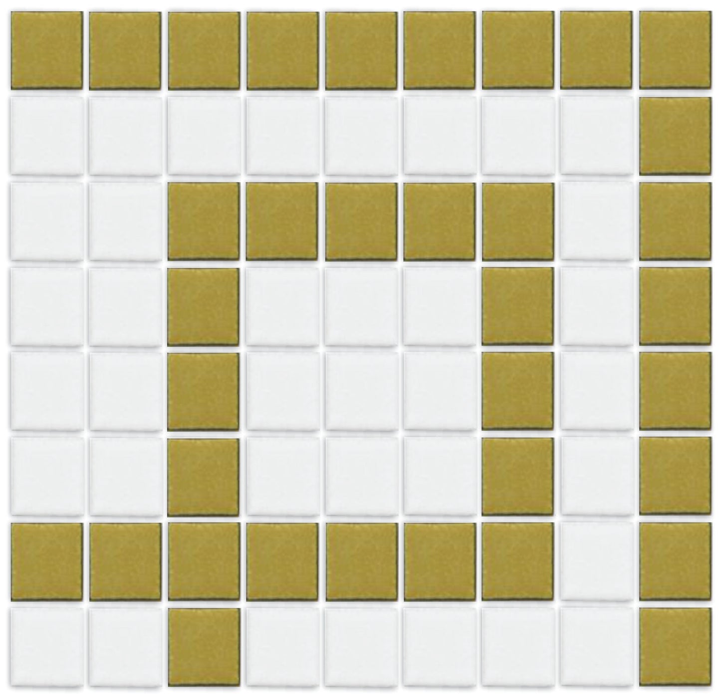 Greek Key Border Lyric Glazed Square Shine gold on white