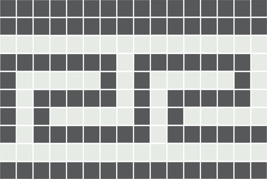 Ionic Greek Key Pinnacle Square Border, 3/4" Unglazed, Charcoal and Ivory