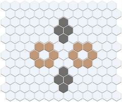 Margherita Pinnacle Hexagon Pattern, Slate Gray and Calfskin Brown