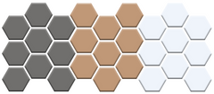 Margherita Pinnacle Hexagon Pattern Sample, Slate Gray, Calfskin Brown & White