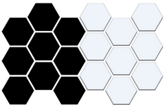 Margherita Pinnacle Hexagon Pattern Sample, Ebony Black & White
