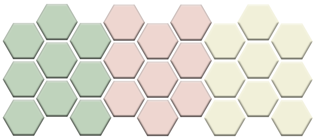Margherita Pinnacle Hexagon Pattern Sample, Pistachio, Cherry Blossom & Parchment